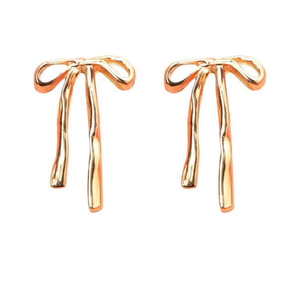 Anthropologie Jewelry - Long  Bow Ribbon Earrings